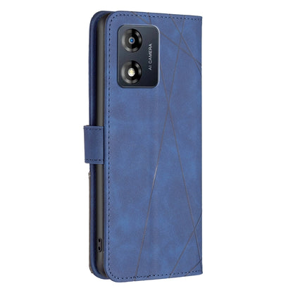 Motorola Moto E13 4G Wallet Case – Rhombus Texture PU Leather, Magnetic Buckle, Card Slots, Stand Function, Shockproof Protective Cover