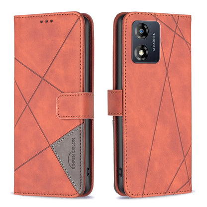 Motorola Moto E13 4G Wallet Case – Rhombus Texture PU Leather, Magnetic Buckle, Card Slots, Stand Function, Shockproof Protective Cover