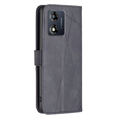 Motorola Moto E13 4G Wallet Case – Rhombus Texture PU Leather, Magnetic Buckle, Card Slots, Stand Function, Shockproof Protective Cover