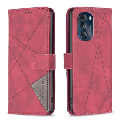 Motorola Moto G 5G 2023 Wallet Case – Rhombus Texture PU Leather, Magnetic Buckle, Card Slots, Stand Function, Shockproof Protective Cover
