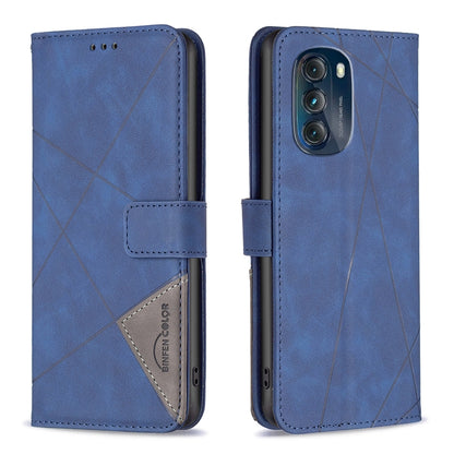 Motorola Moto G 5G 2023 Wallet Case – Rhombus Texture PU Leather, Magnetic Buckle, Card Slots, Stand Function, Shockproof Protective Cover