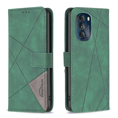 Motorola Moto G 5G 2023 Wallet Case – Rhombus Texture PU Leather, Magnetic Buckle, Card Slots, Stand Function, Shockproof Protective Cover