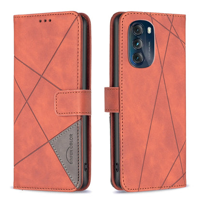 Motorola Moto G 5G 2023 Wallet Case – Rhombus Texture PU Leather, Magnetic Buckle, Card Slots, Stand Function, Shockproof Protective Cover
