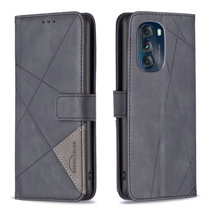 Motorola Moto G 5G 2023 Wallet Case – Rhombus Texture PU Leather, Magnetic Buckle, Card Slots, Stand Function, Shockproof Protective Cover