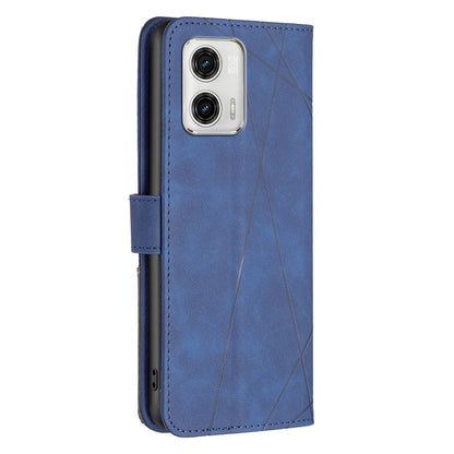 Motorola Moto G73 5G Wallet Case – Rhombus Texture PU Leather, Magnetic Buckle, Card Slots, Stand Function, Shockproof Protective Cover