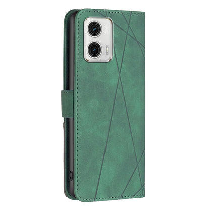 Motorola Moto G73 5G Wallet Case – Rhombus Texture PU Leather, Magnetic Buckle, Card Slots, Stand Function, Shockproof Protective Cover