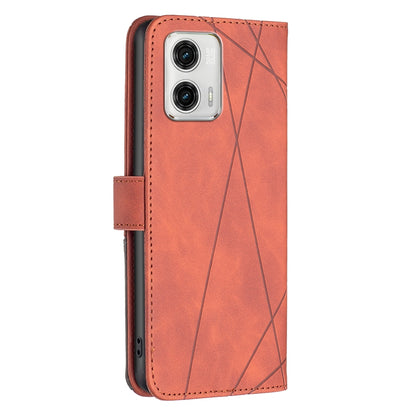 Motorola Moto G73 5G Wallet Case – Rhombus Texture PU Leather, Magnetic Buckle, Card Slots, Stand Function, Shockproof Protective Cover