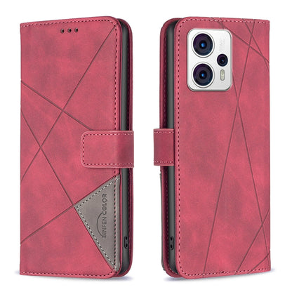 Motorola Moto G13 4G Wallet Case – Rhombus Texture PU Leather, Magnetic Buckle, Card Slots, Stand Function, Shockproof Protective Cover