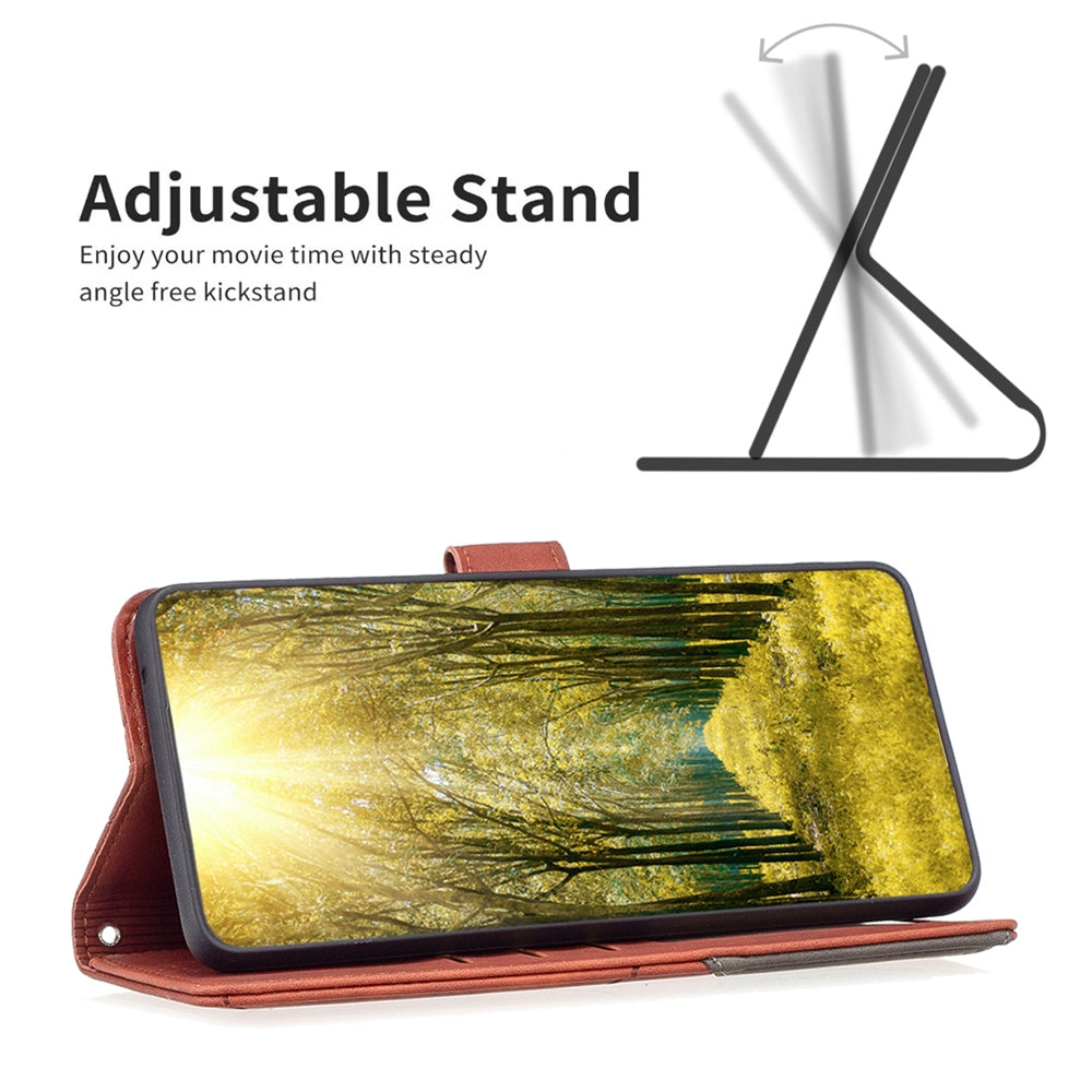 Motorola Moto G13 4G Wallet Case – Rhombus Texture PU Leather, Magnetic Buckle, Card Slots, Stand Function, Shockproof Protective Cover