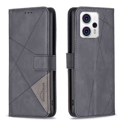 Motorola Moto G23 4G Wallet Case – Rhombus Texture PU Leather, Magnetic Buckle, Card Slots, Stand Function, Shockproof Protective Cover