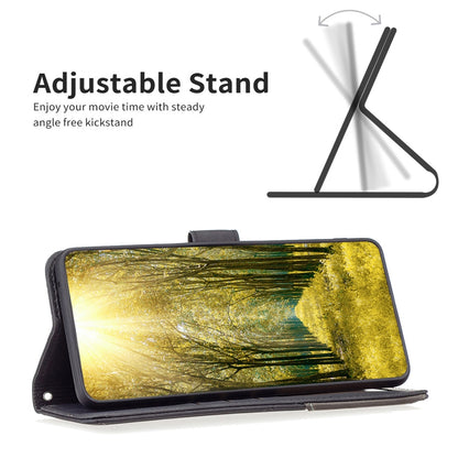 Nokia C21 Wallet Case – Rhombus Texture PU Leather, Magnetic Buckle, Card Slots, Stand Function, Shockproof Protective Cover