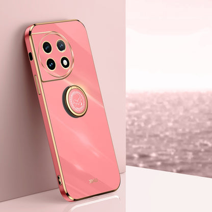 OnePlus Ace 2 Tough TPU Phone Case with 6D Electroplate, Straight Edge Design, and Comfortable Ring Holder