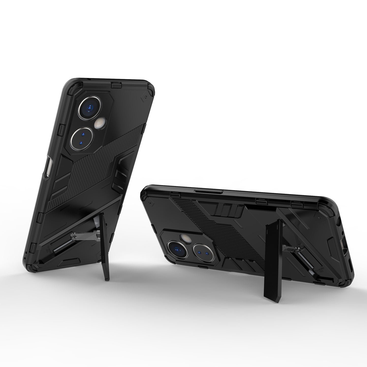 OnePlus Nord CE 3 Shockproof Phone Case - Punk Armor 2-in-1 PC + TPU with Invisible Holder