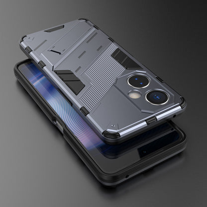 OnePlus Nord CE 3 Shockproof Phone Case - Punk Armor 2-in-1 PC + TPU with Invisible Holder