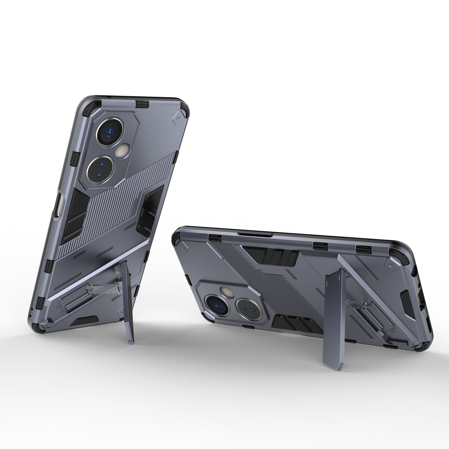 OnePlus Nord CE 3 Shockproof Phone Case - Punk Armor 2-in-1 PC + TPU with Invisible Holder