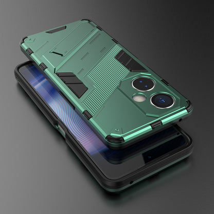 OnePlus Nord CE 3 Shockproof Phone Case - Punk Armor 2-in-1 PC + TPU with Invisible Holder