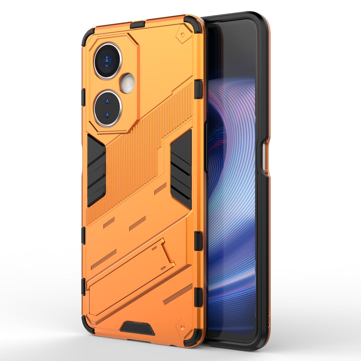 OnePlus Nord CE 3 Shockproof Phone Case - Punk Armor 2-in-1 PC + TPU with Invisible Holder