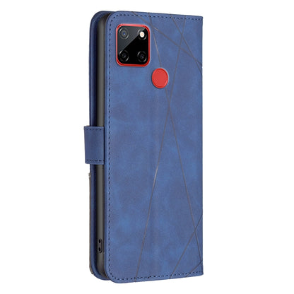 Nokia C12 Wallet Case – Rhombus Texture PU Leather, Magnetic Buckle, Card Slots, Stand Function, Shockproof Protective Cover
