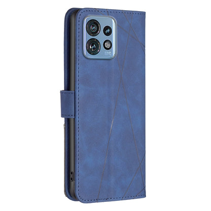 Motorola Moto X40 Wallet Case – Rhombus Texture PU Leather, Magnetic Buckle, Card Slots, Stand Function, Shockproof Protective Cover