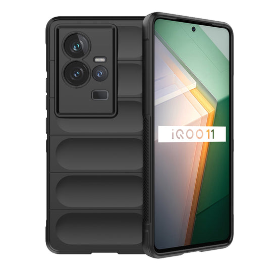 vivo iQOO 11 5G Magic Shield TPU + Flannel Phone Case: Durable, Non-toxic, Easy Access, Stylish Design