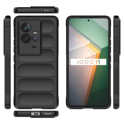 vivo iQOO 11 5G Magic Shield TPU + Flannel Phone Case: Durable, Non-toxic, Easy Access, Stylish Design