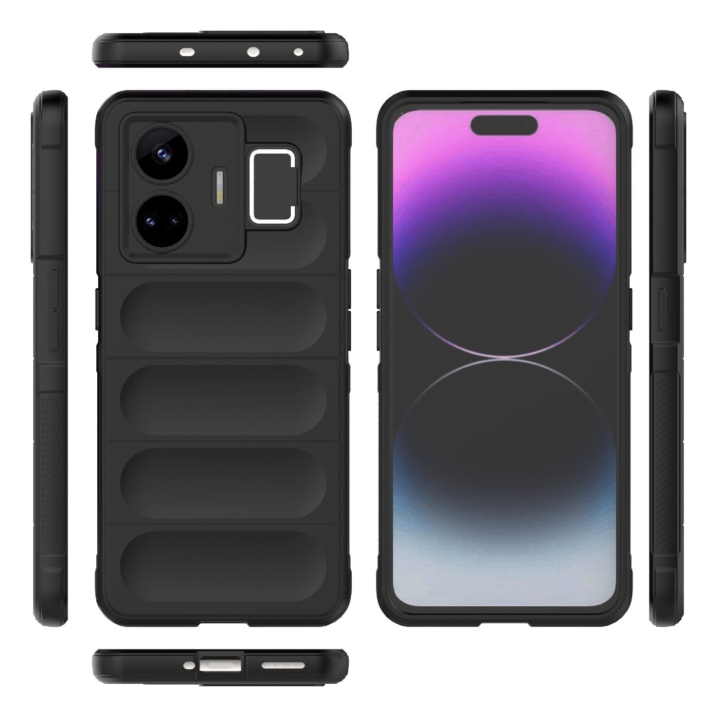 Realme GT Neo 5 5G Magic Shield TPU + Flannel Phone Case: Durable, Non-toxic, Easy Access, Stylish Design