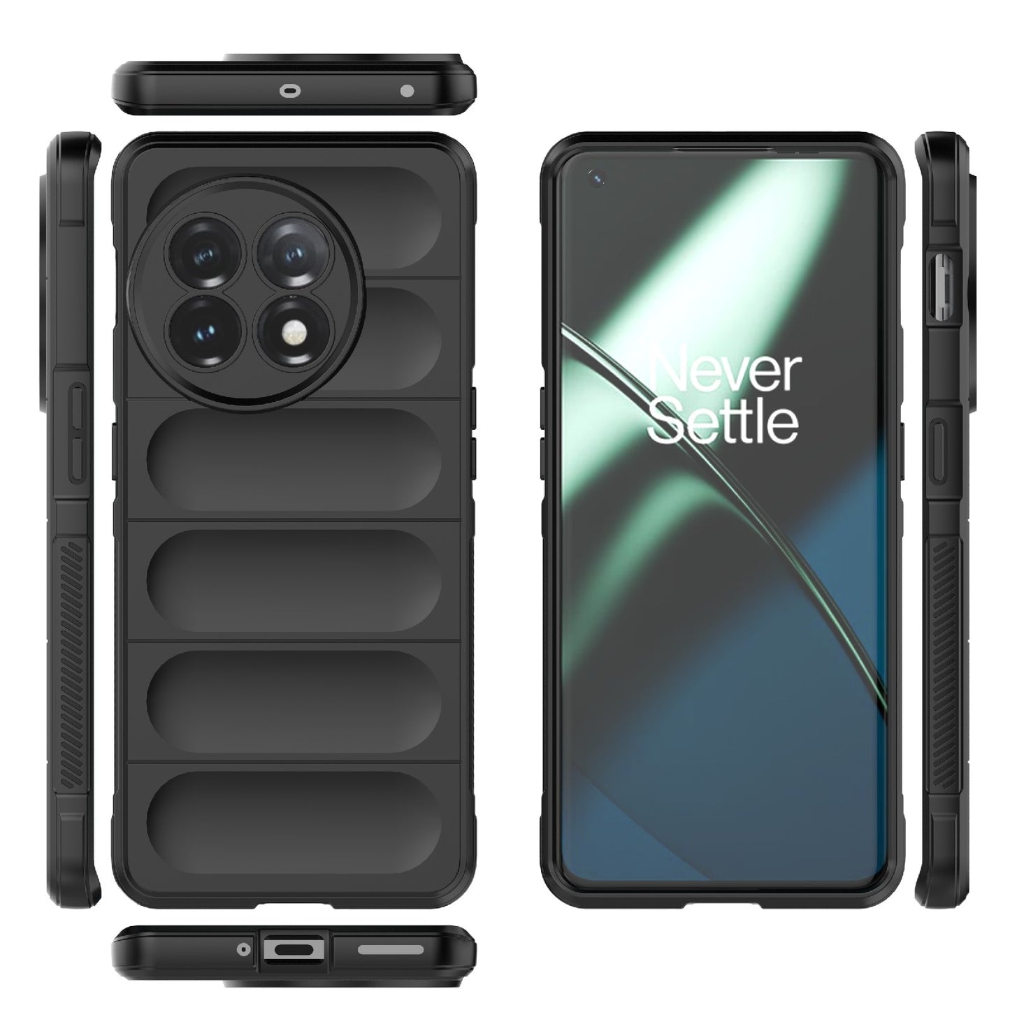 OnePlus 11 5G Magic Shield TPU + Flannel Phone Case: Durable, Non-toxic, Easy Access, Stylish Design
