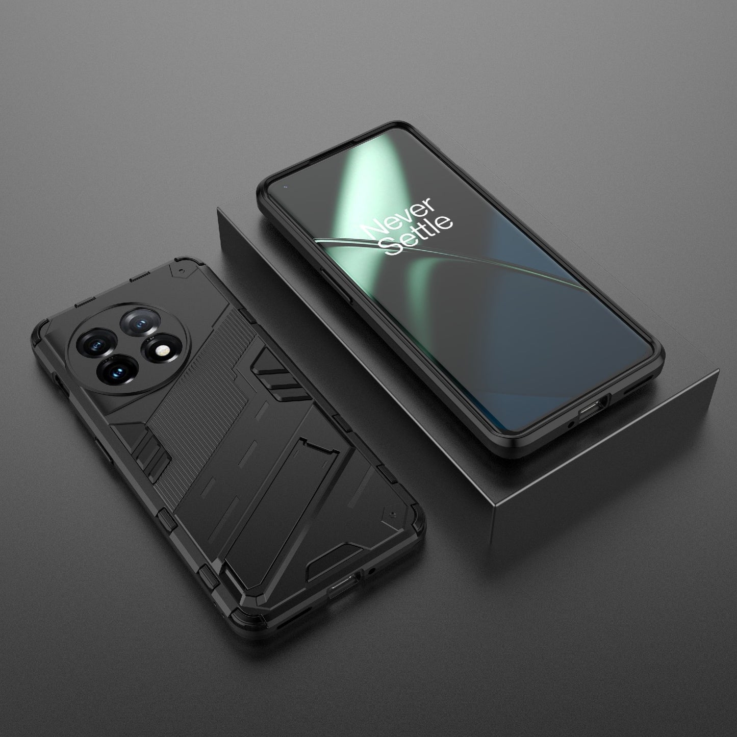 OnePlus 11 5G Shockproof Phone Case - Punk Armor 2-in-1 PC + TPU with Invisible Holder