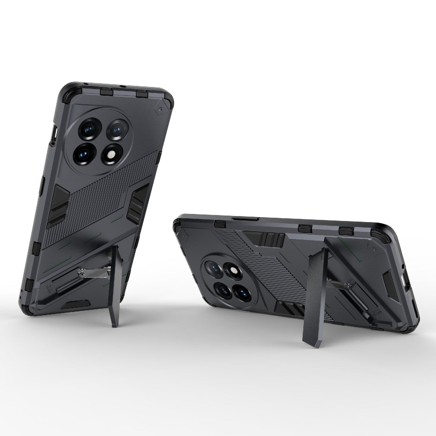 OnePlus 11 5G Shockproof Phone Case - Punk Armor 2-in-1 PC + TPU with Invisible Holder