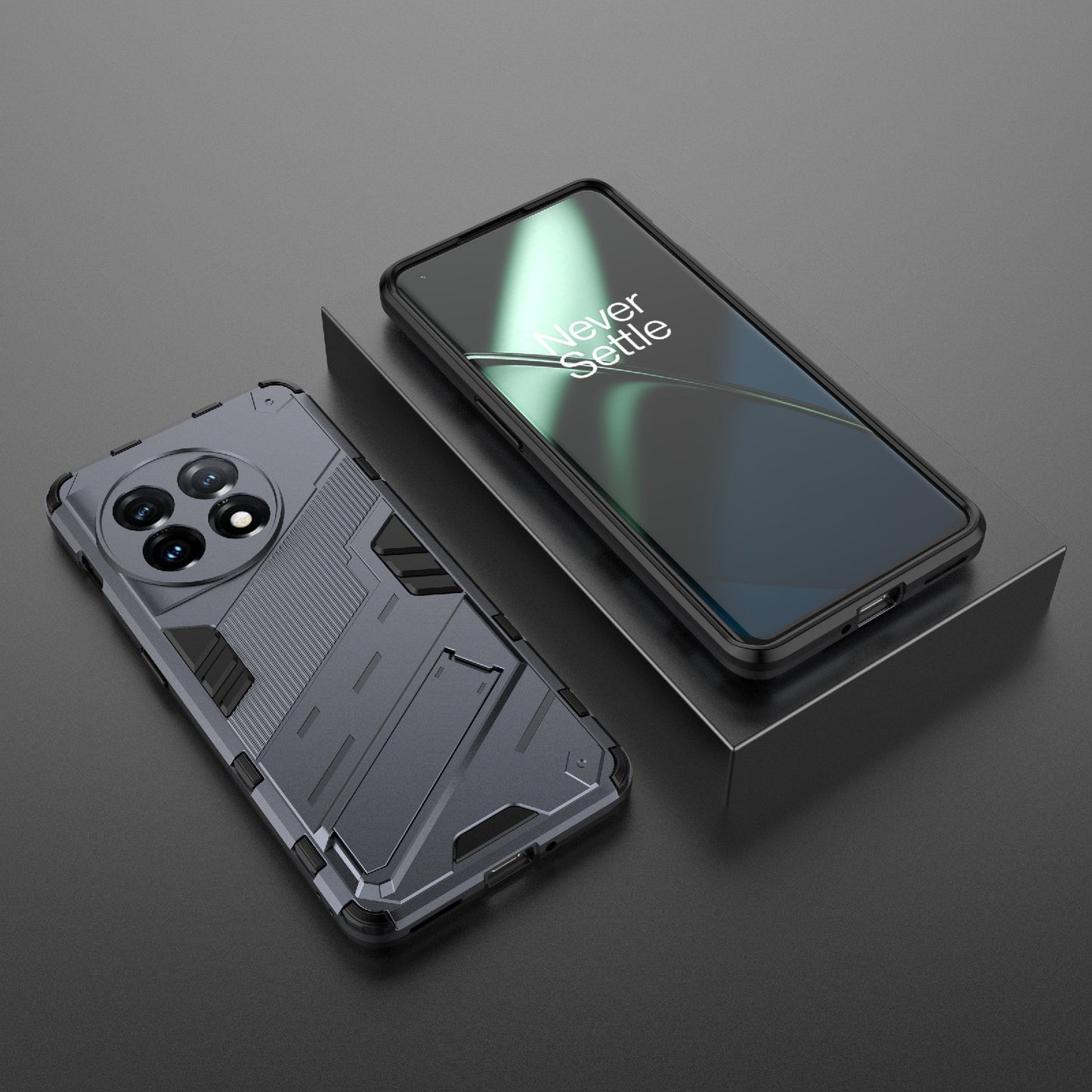 OnePlus 11 5G Shockproof Phone Case - Punk Armor 2-in-1 PC + TPU with Invisible Holder
