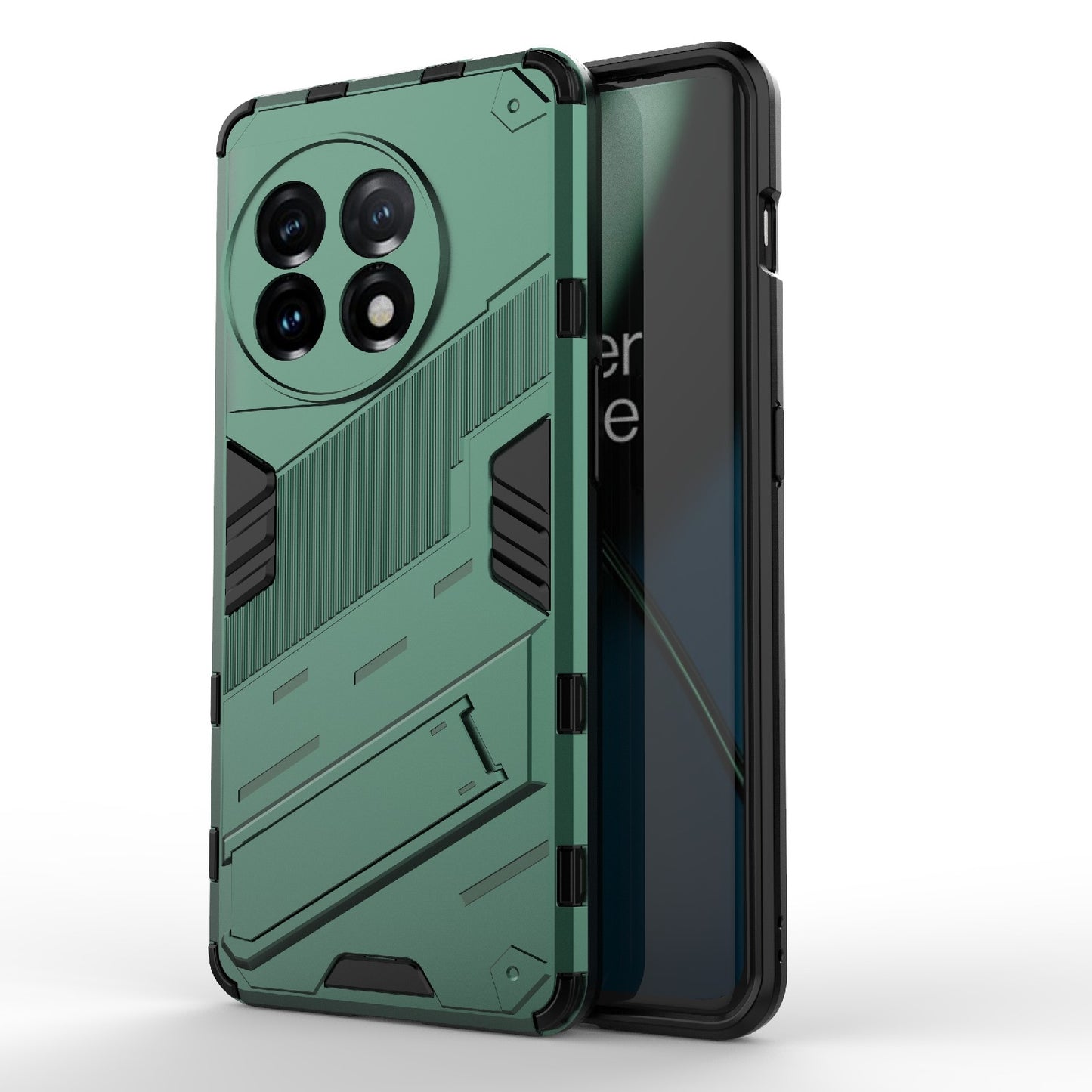OnePlus 11 5G Shockproof Phone Case - Punk Armor 2-in-1 PC + TPU with Invisible Holder