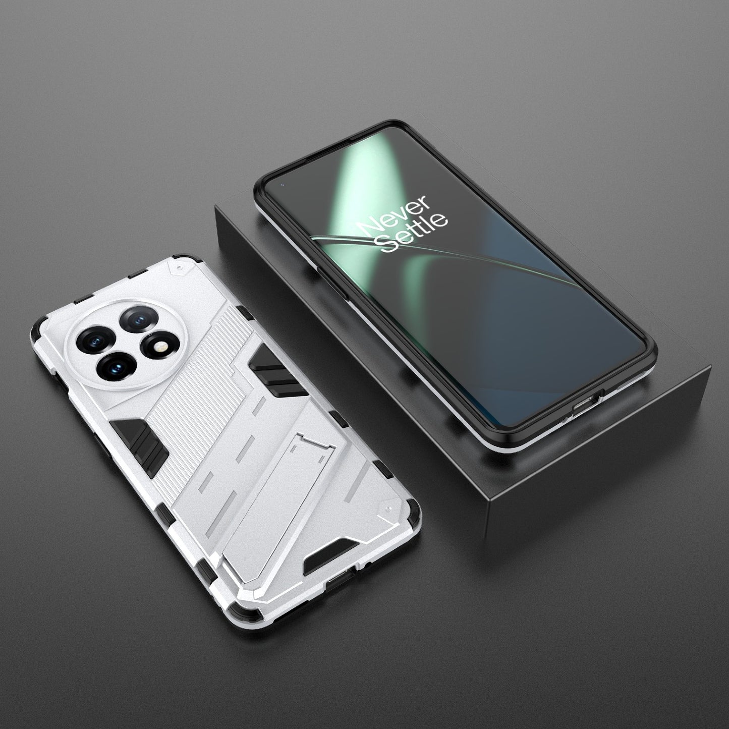 OnePlus 11 5G Shockproof Phone Case - Punk Armor 2-in-1 PC + TPU with Invisible Holder