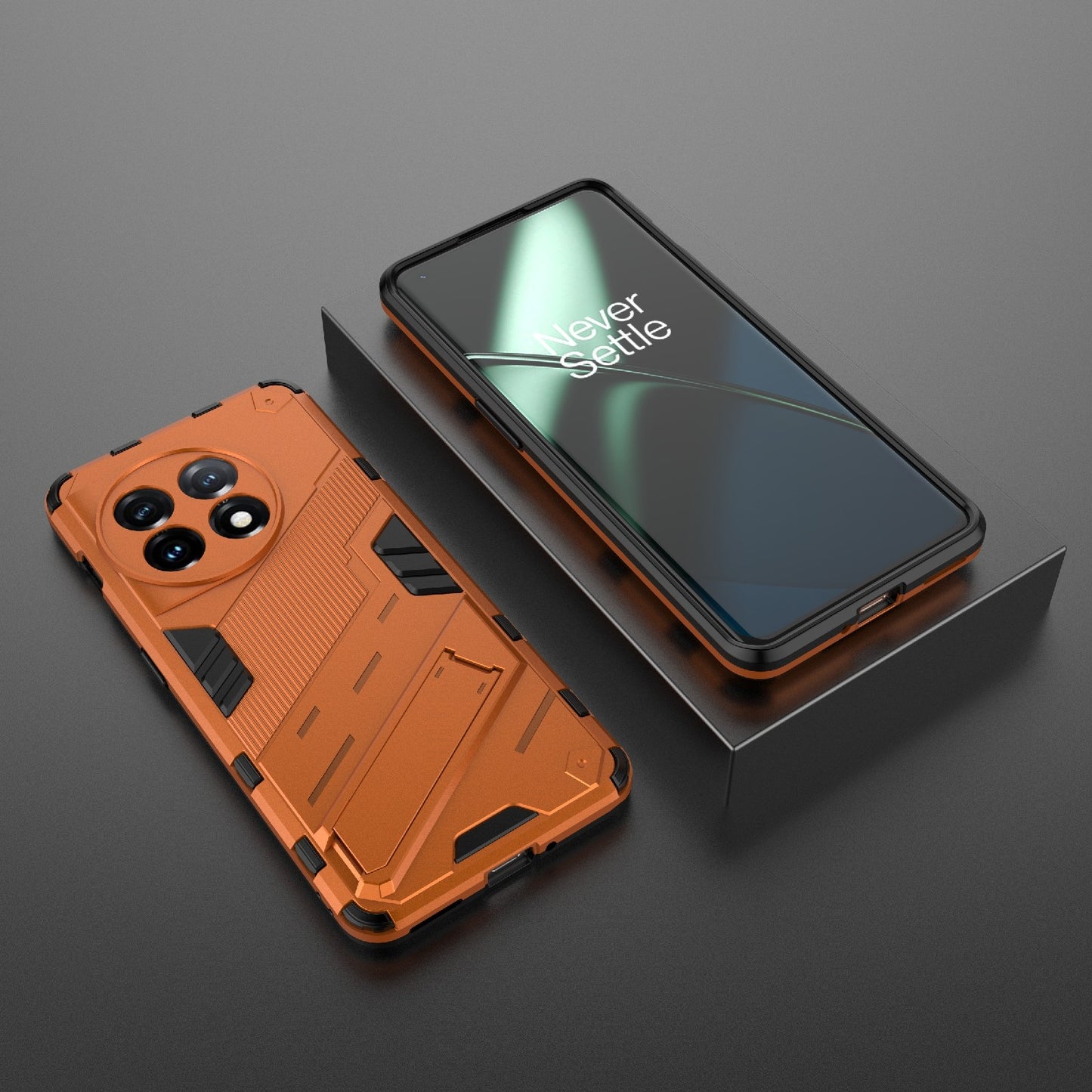 OnePlus 11 5G Shockproof Phone Case - Punk Armor 2-in-1 PC + TPU with Invisible Holder