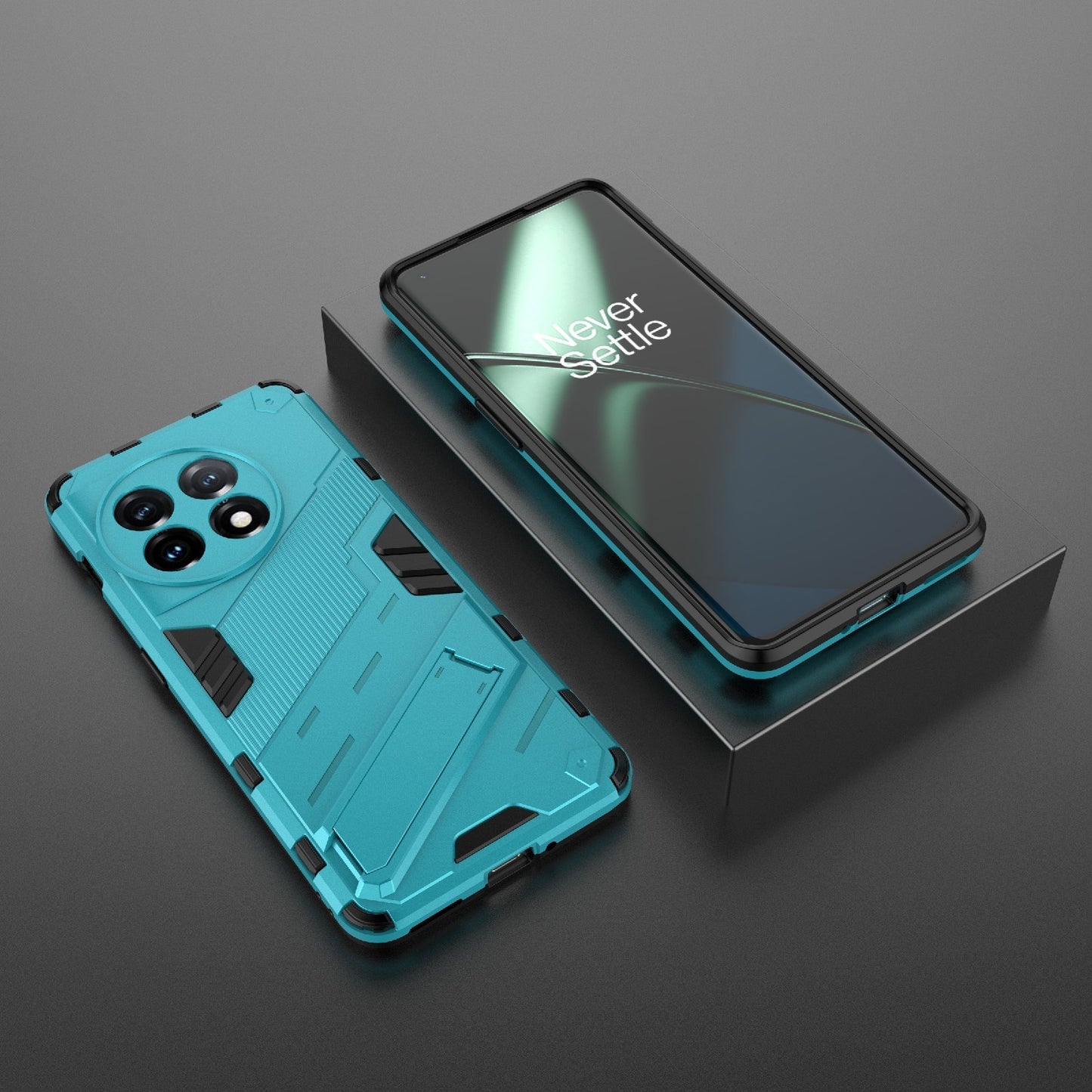 OnePlus 11 5G Shockproof Phone Case - Punk Armor 2-in-1 PC + TPU with Invisible Holder