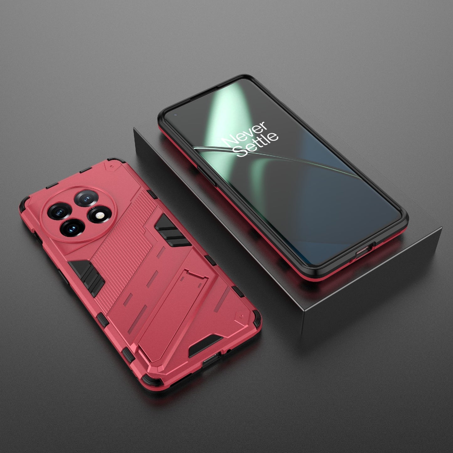 OnePlus 11 5G Shockproof Phone Case - Punk Armor 2-in-1 PC + TPU with Invisible Holder