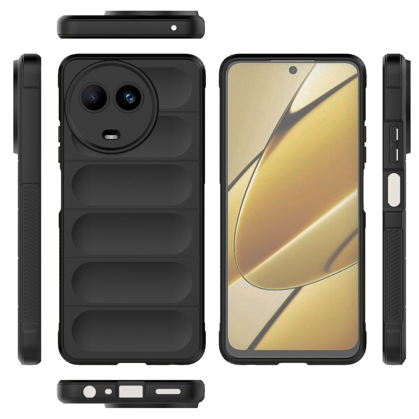 Realme 11 5G Global Magic Shield TPU + Flannel Phone Case: Durable, Non-toxic, Easy Access, Stylish Design