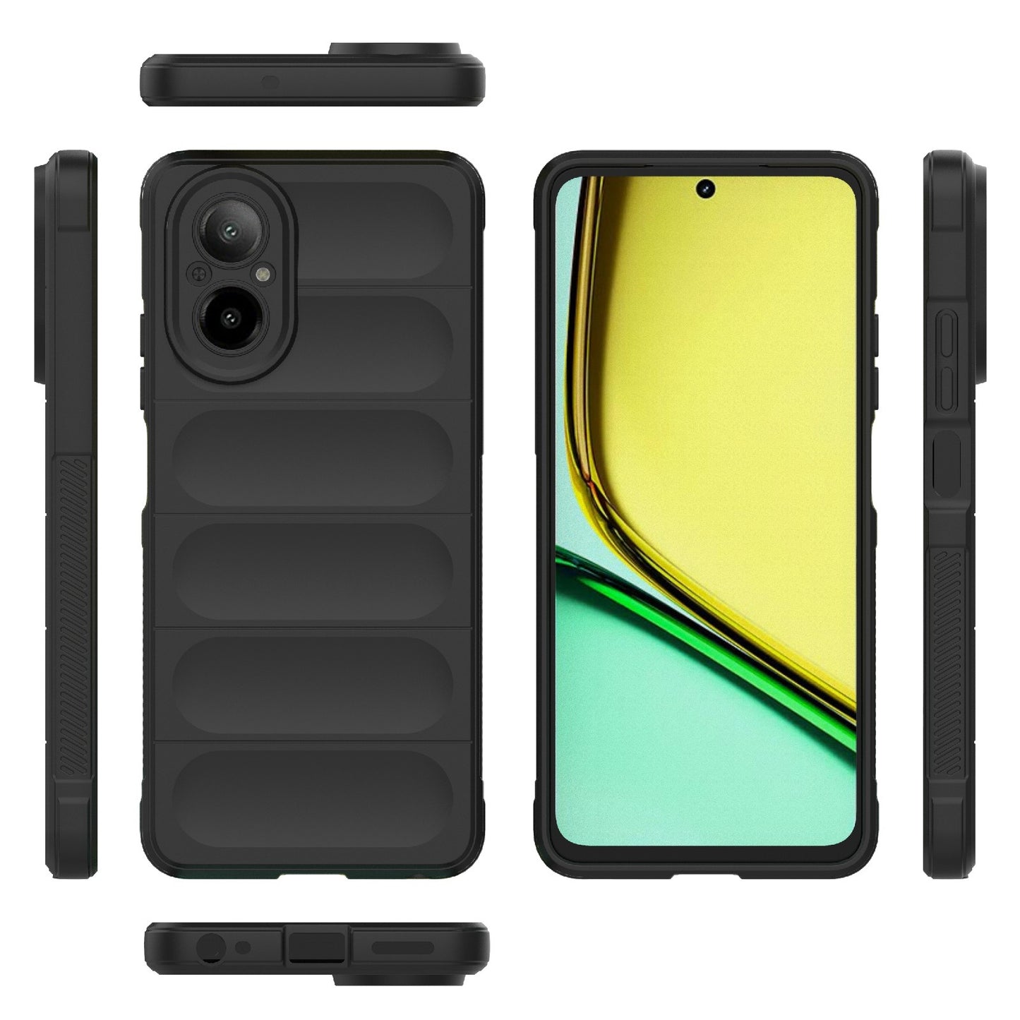 Realme C67 4G Global Magic Shield TPU + Flannel Phone Case: Durable, Non-toxic, Easy Access, Stylish Design