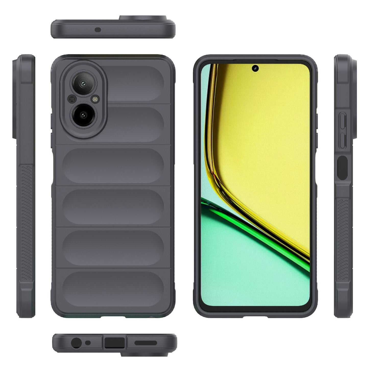 Realme C67 4G Global Magic Shield TPU + Flannel Phone Case: Durable, Non-toxic, Easy Access, Stylish Design