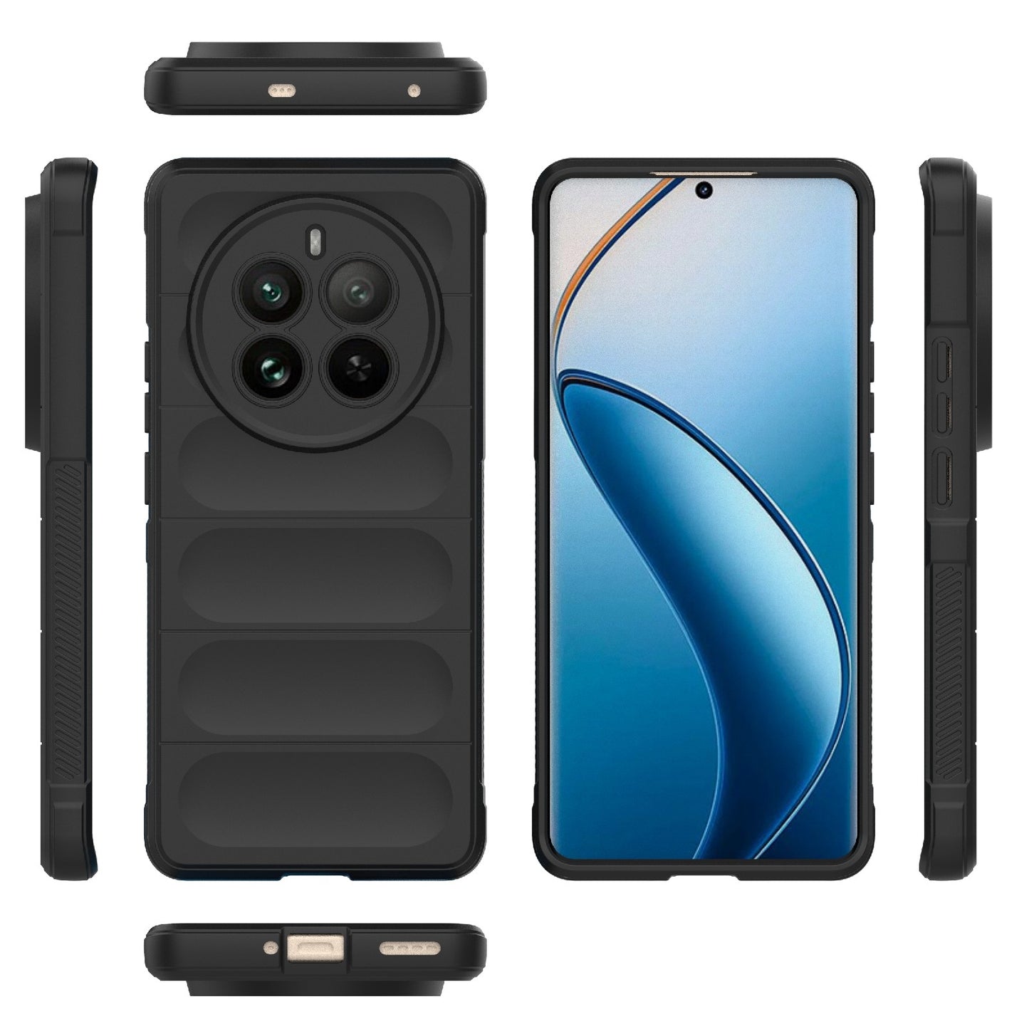 Realme 12 Pro+ Magic Shield TPU + Flannel Phone Case: Durable, Non-toxic, Easy Access, Stylish Design