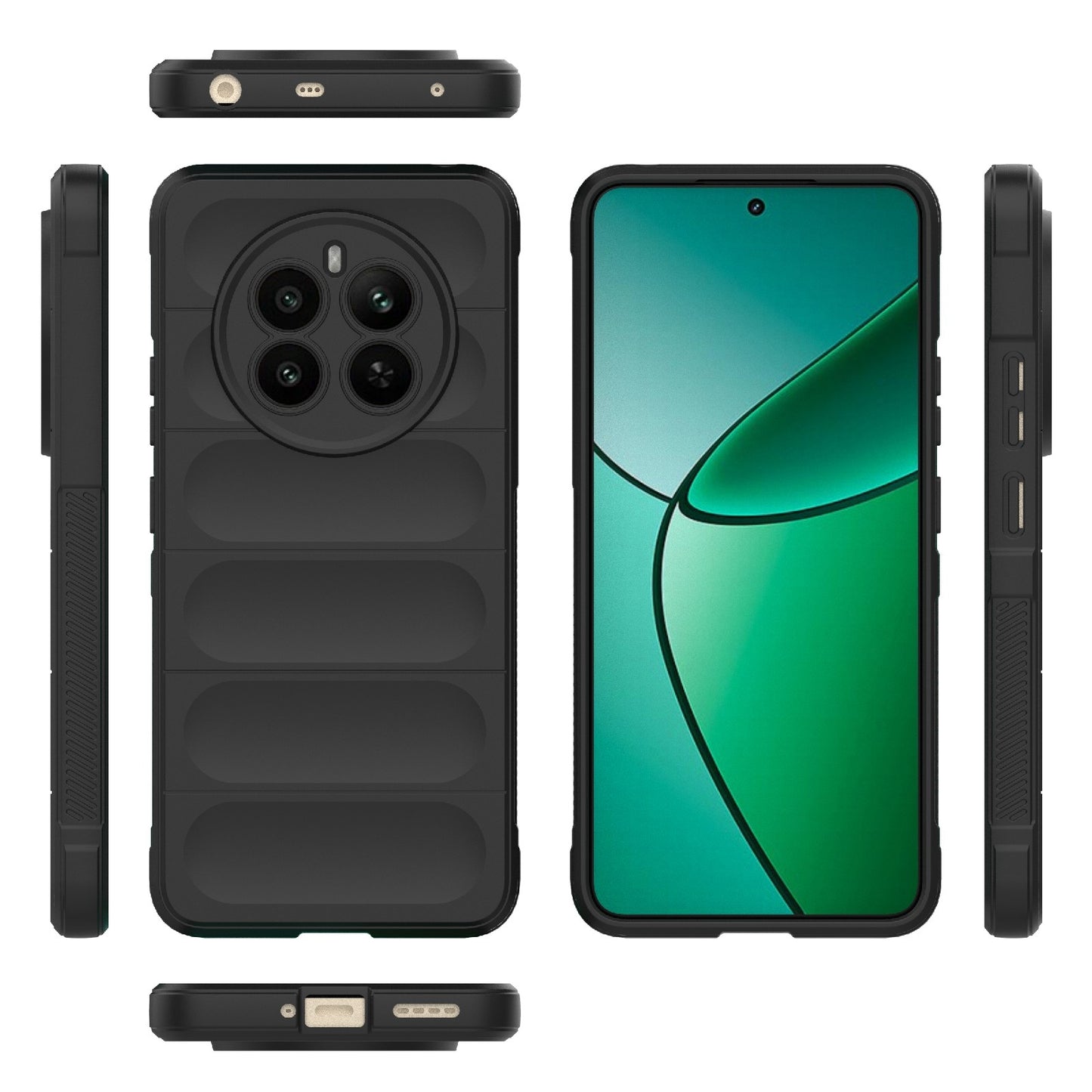 Realme 12+ 5G Global Magic Shield TPU + Flannel Phone Case: Durable, Non-toxic, Easy Access, Stylish Design