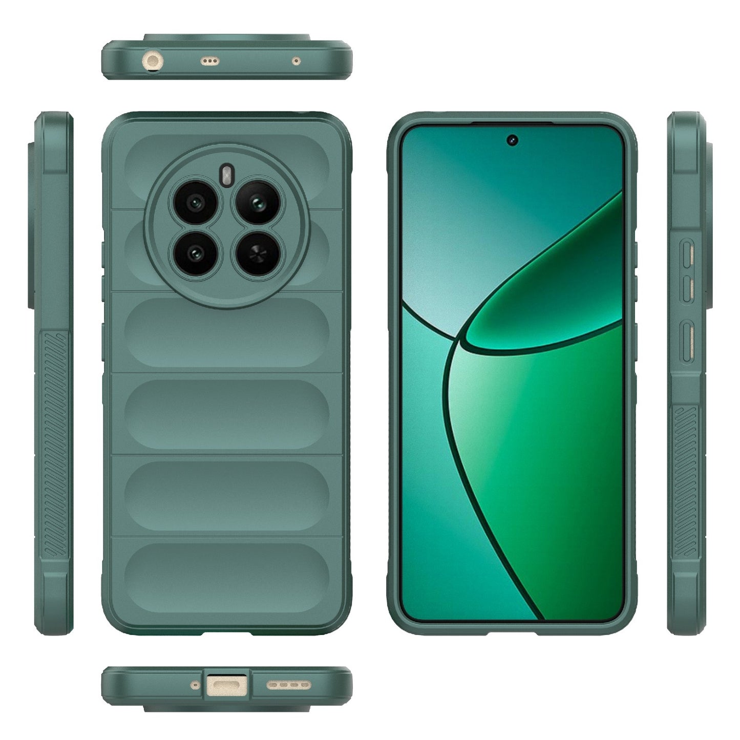 Realme 12+ 5G Global Magic Shield TPU + Flannel Phone Case: Durable, Non-toxic, Easy Access, Stylish Design