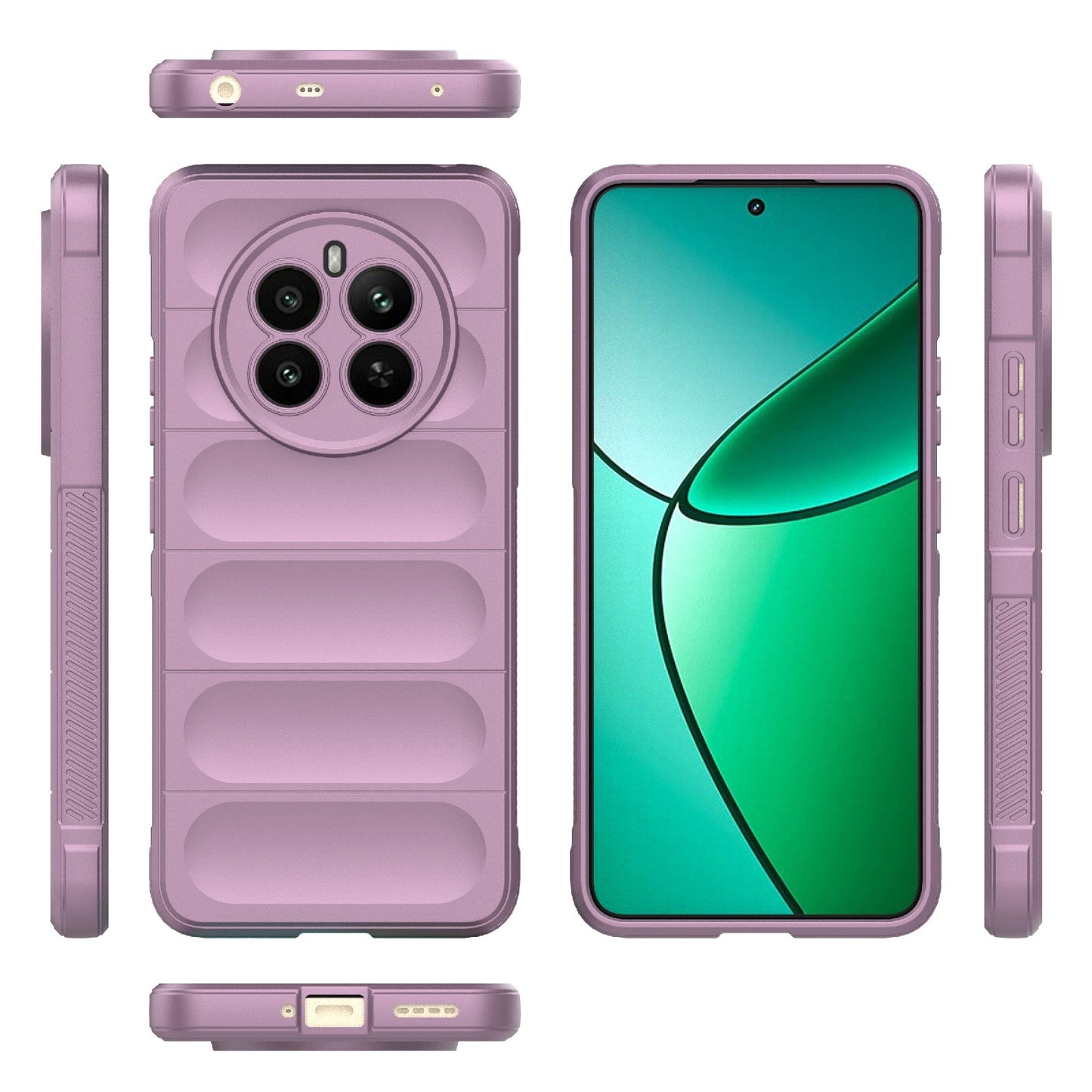 Realme 12+ 5G Global Magic Shield TPU + Flannel Phone Case: Durable, Non-toxic, Easy Access, Stylish Design
