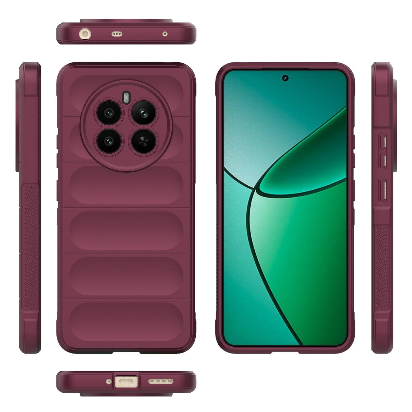 Realme 12+ 5G Global Magic Shield TPU + Flannel Phone Case: Durable, Non-toxic, Easy Access, Stylish Design
