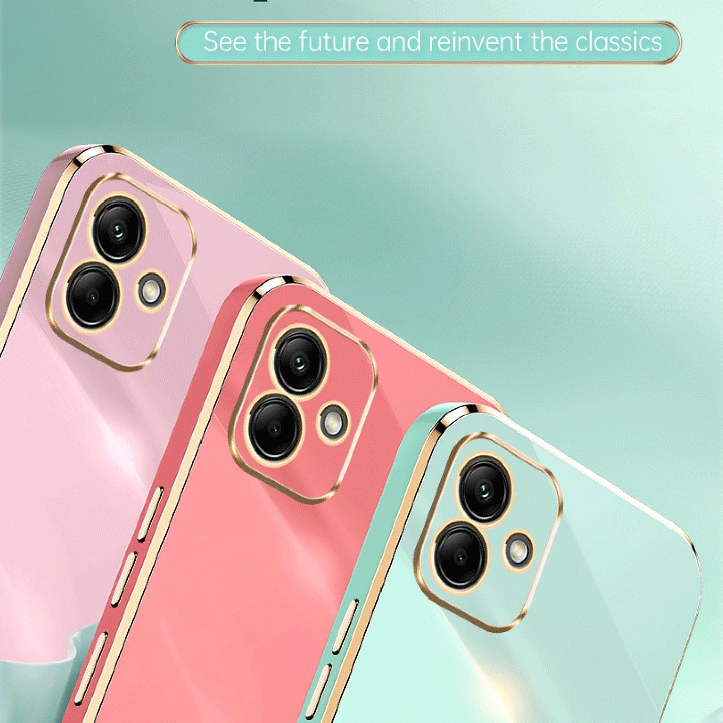 Samsung Galaxy A05 Tough TPU Phone Case with 6D Electroplate, Straight Edge Design, and Comfortable Ring Holder