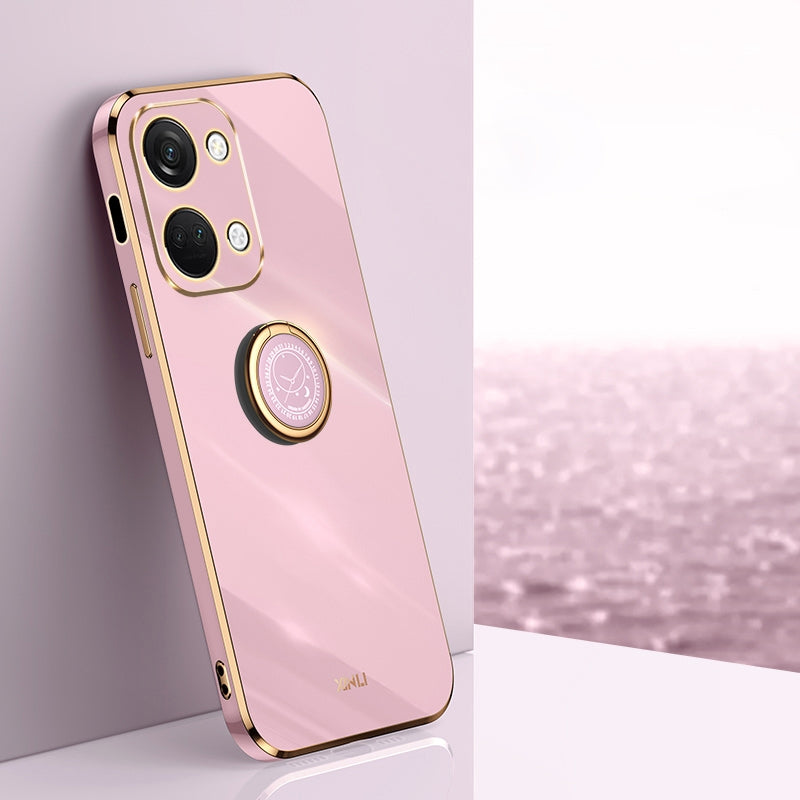 OnePlus Ace 2V Tough TPU Phone Case with 6D Electroplate, Straight Edge Design, and Comfortable Ring Holder