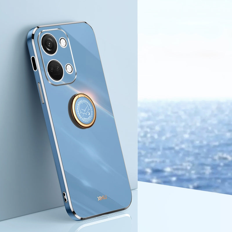 OnePlus Ace 2V Tough TPU Phone Case with 6D Electroplate, Straight Edge Design, and Comfortable Ring Holder