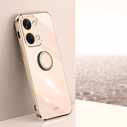 OnePlus Ace 2V Tough TPU Phone Case with 6D Electroplate, Straight Edge Design, and Comfortable Ring Holder