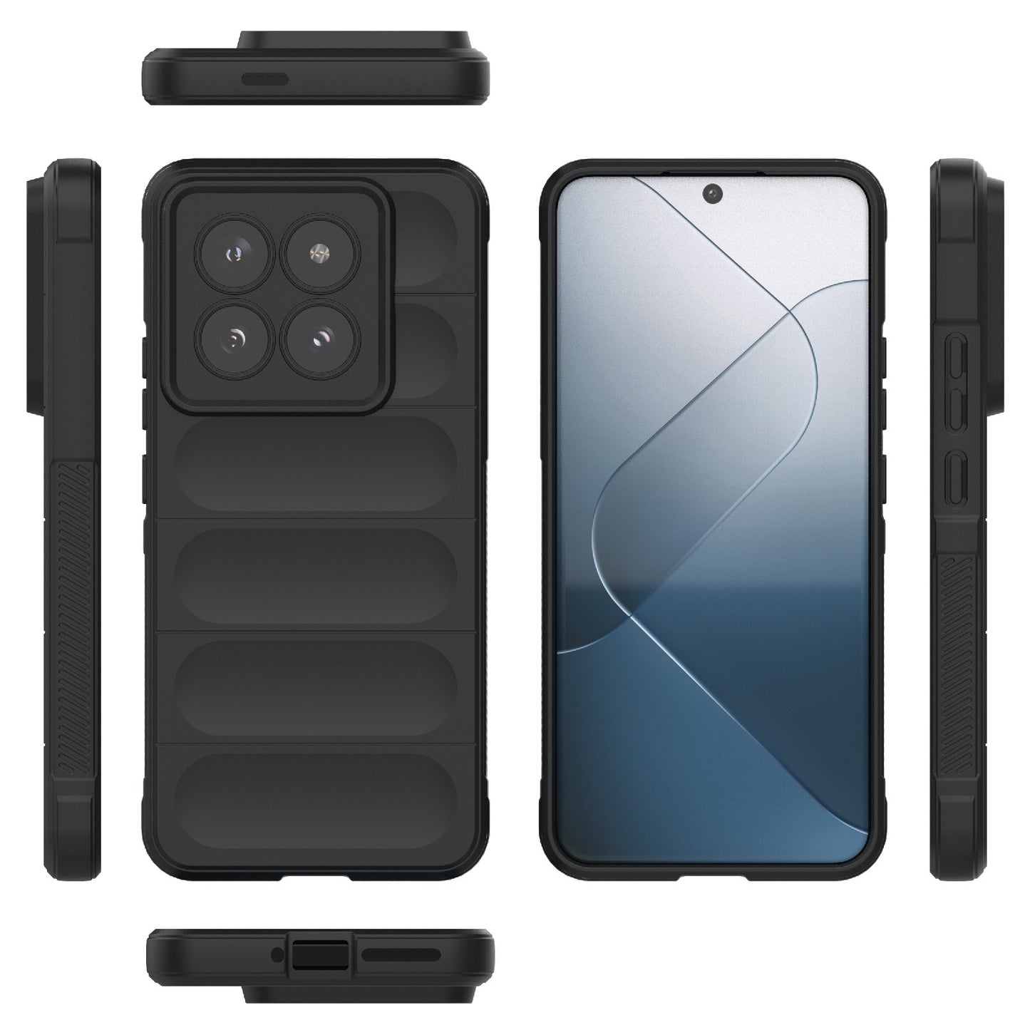 Xiaomi 14 Pro 5G Magic Shield TPU + Flannel Phone Case: Durable, Non-toxic, Easy Access, Stylish Design