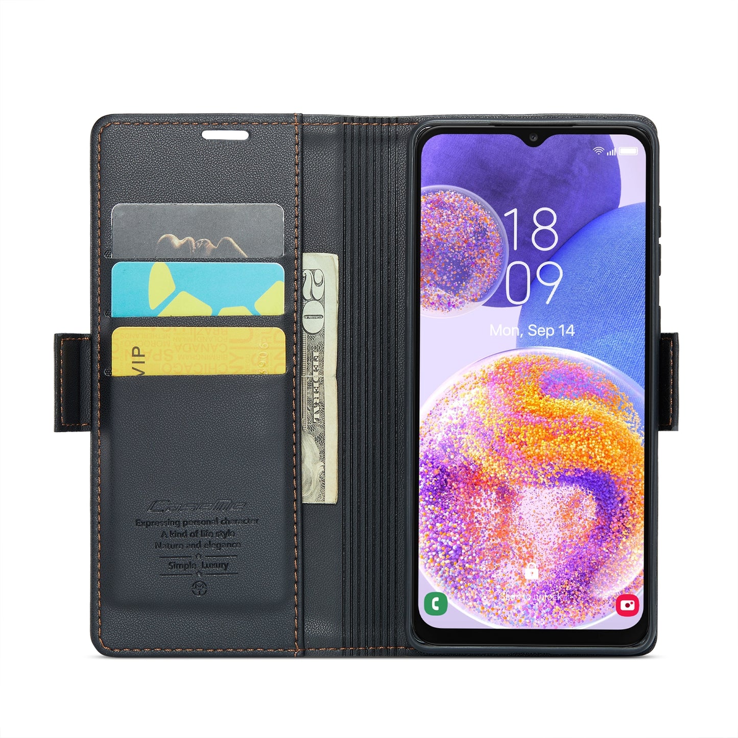Samsung Galaxy A23 Leather Wallet Case - RFID Blocking, Stand Function, Card Slots