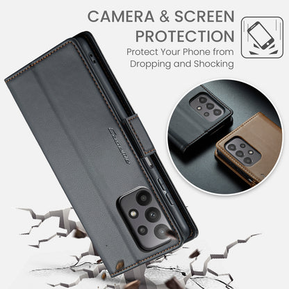 Samsung Galaxy A23 Leather Wallet Case - RFID Blocking, Stand Function, Card Slots